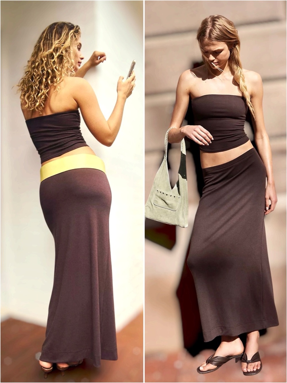 SALE 🎉 NWT Free People x Free-est Good Feels Tube Top & Maxi Skirt Set in Brown